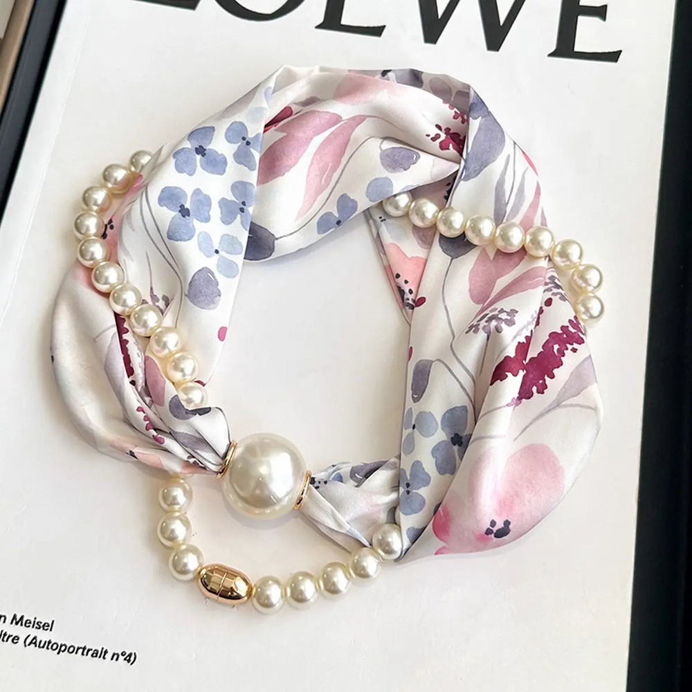 X75 Type14 | Gianzhijie Pearl Magnetic Skinny Silk Neck Scarf